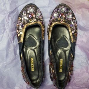 Womens Bertinni Sequined MultiColor Flat Shoes Good Pre-Owned Condition Size 6.5